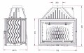 Wkład kominkowy żeliwny INVICTA 9281-85 Grande Vision schemat